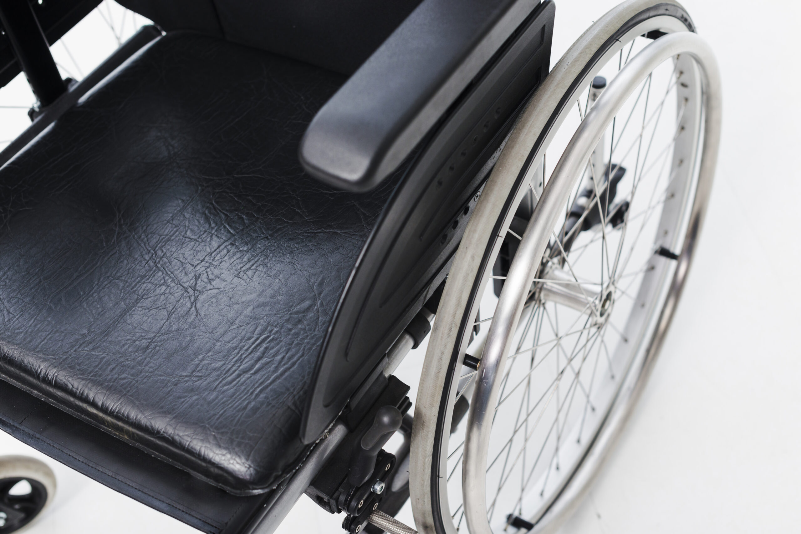 Overhead View Wheelchair White Backdrop